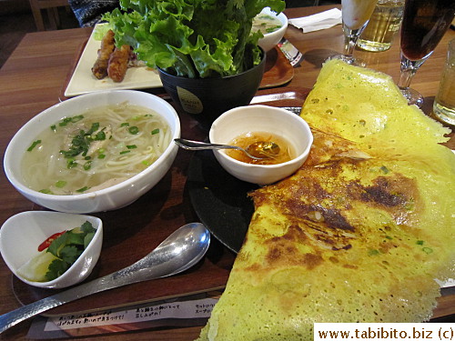 Banh xeo and chicken pho