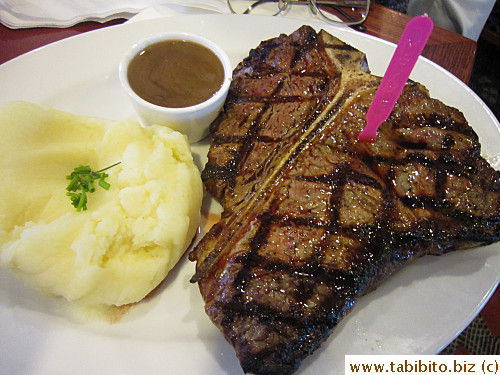 T-bone steak was shockingly good, it was juicy, smoky and flavorful