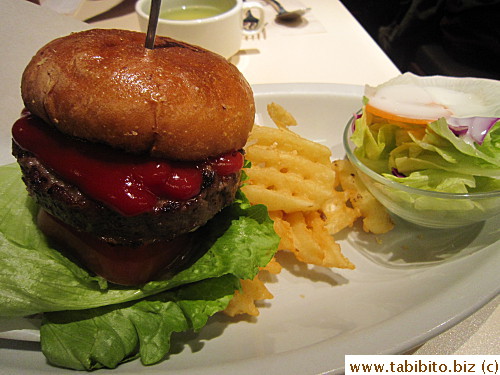 Cheese burger, about US$11.50