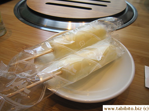 Complimentary popsicle