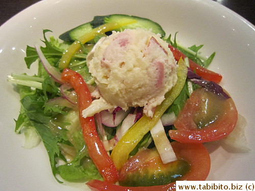 Mine came with salad (I didn't want soup),