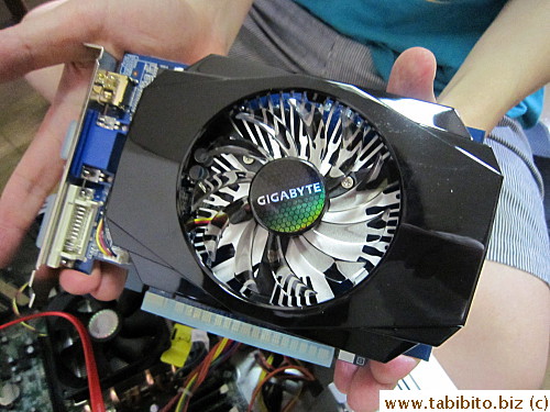 New video card has an attached fan too