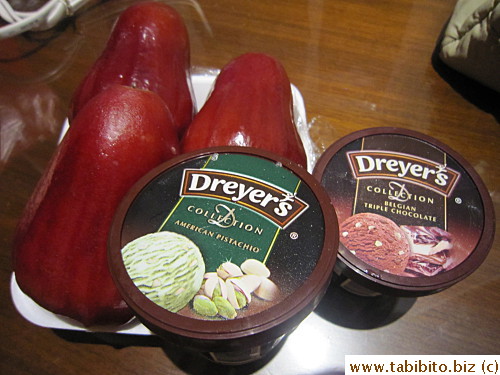 We ate rose apples non-stop during the trip, Dreyer's ice cream for dessert one night