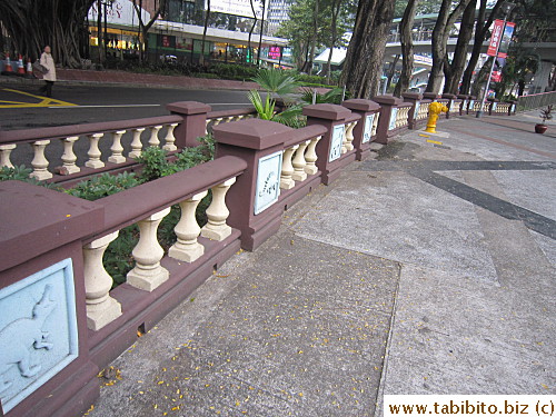 Decorative railings around the museum