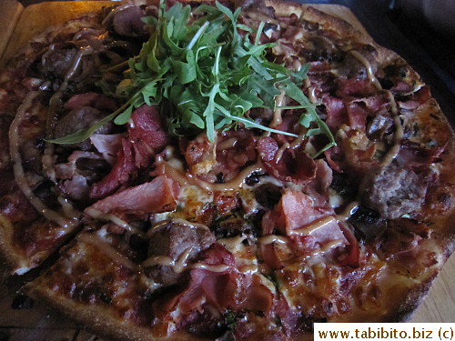 Pizza with BBQ sauce