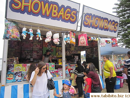 Showbags are common in fairs and fetes