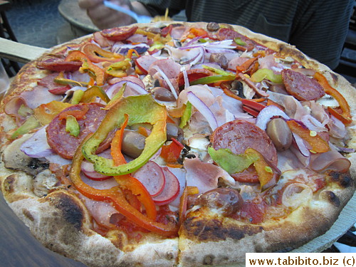 Don't remember what kind of pizza we got, super supreme perhaps?