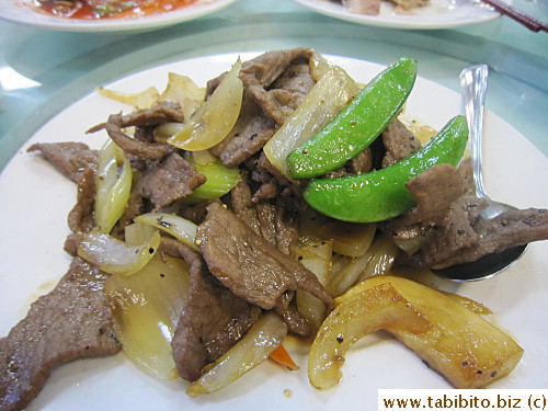 The stirfried beef dish was a complete failure; very tough and gamey like lamb 