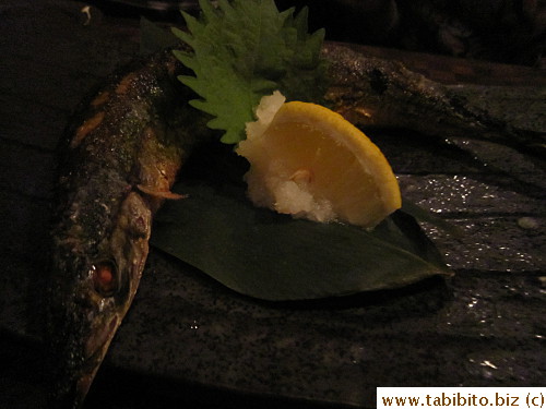 Grilled sanma fish (they are only available in Autumn) 