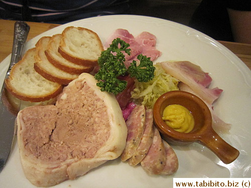 Pate and cold cuts, David liked them both