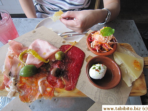 Cured meat plank for one