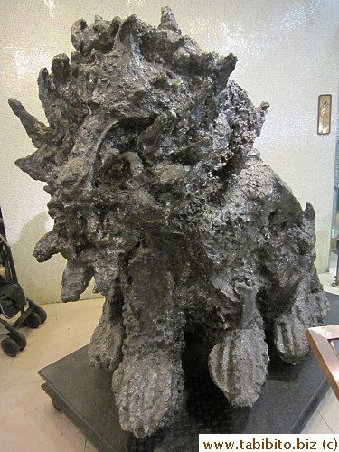 Godzilla monster thing at the entrance