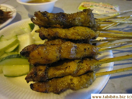 All the meat sticks were just lukewarm and very dry.  Mutton wasn't gamey at all but it also tasted like the beef sticks