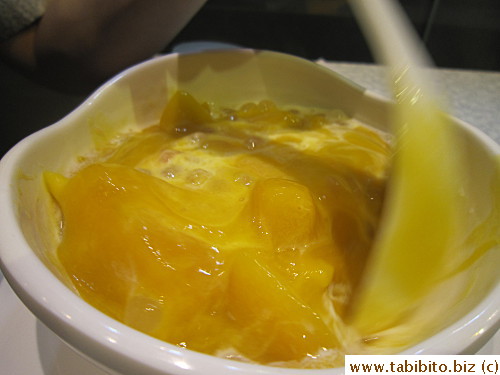 and the mango puree takes over the coconut milk