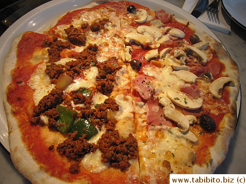 Half & Half pizza came before the appetizer