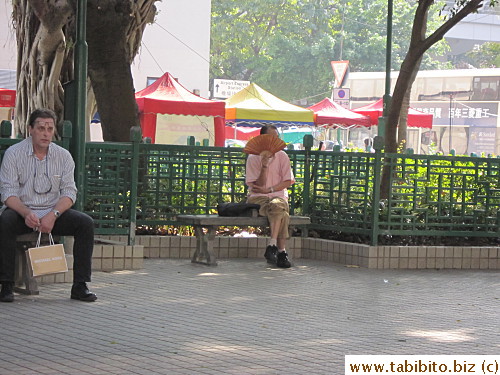 Mostly elderly men in the park during the day (spotted two foreigners that day)
