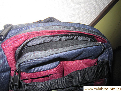 Sunglasses pocket on top