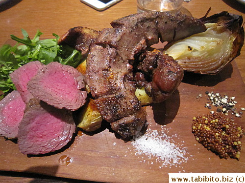 Grilled beef and tongue for two