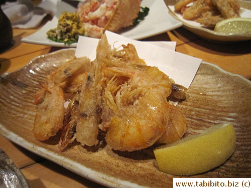 Three orders of fried shrimp