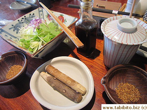 Our sets include salad, rice and miso soup