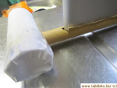 And cover one end of the toilet rolls