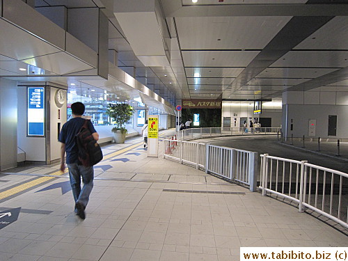 Walking towards the bus terminal