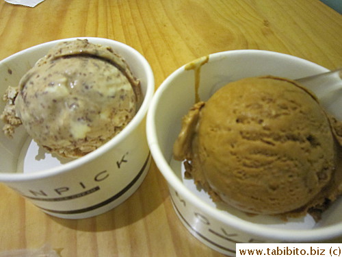 Coffee ice cream is always my favorite because it usually has the least dairy taste