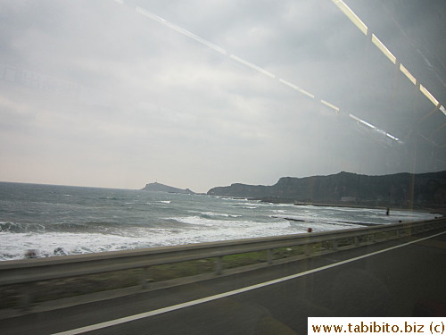 Long stretch of shore line scenery