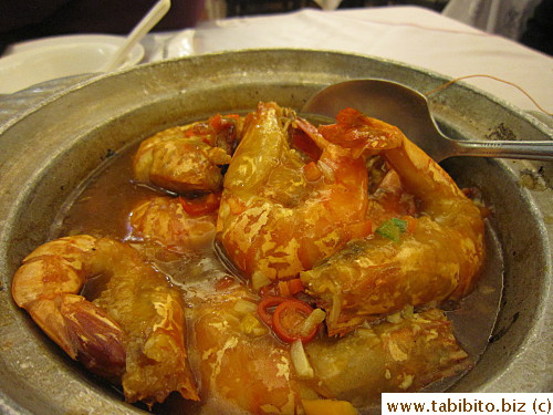 Second dinner: Shrimp and rice vermicelli pot