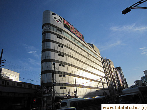 Because of the panda bears in Ueno Zoo, panda theme and merchandise is ubiquitous in Ueno.  Yodobashi store has one too on their building