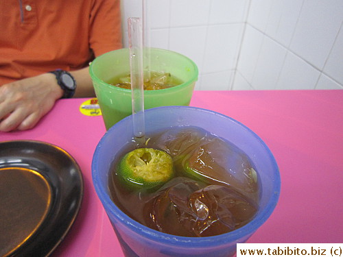 Iced tea with lime was very refreshing