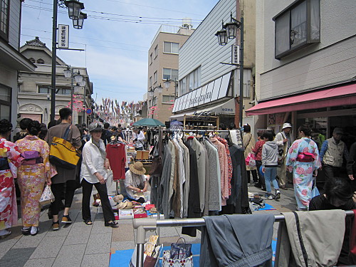 A small flea market near the main street