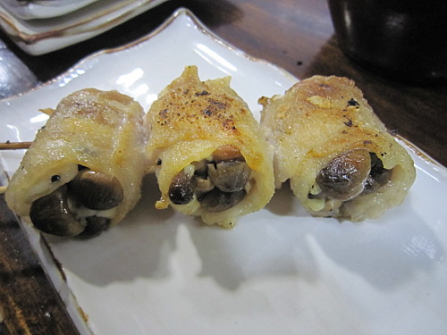 Mushroom pork rolls