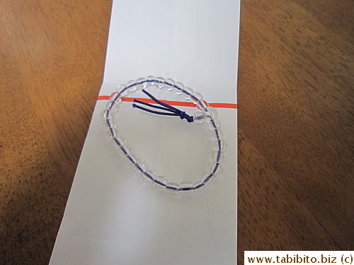 We were given a prayer bracelet, similar to MT's